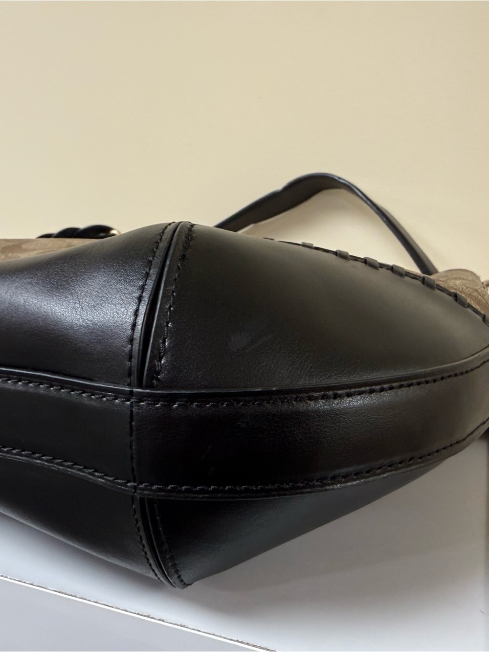 Coach Chelsea Champlain Amber Hobo Shoulder Bag Signature C & Black Leather Trim - Picture 8 of 16